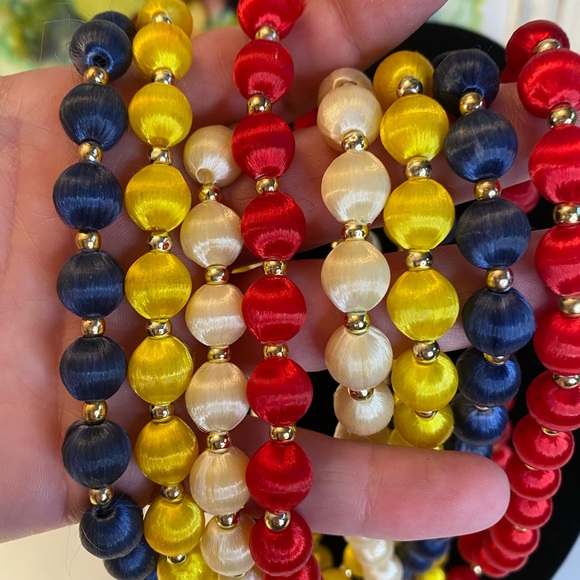 Vintage Silk Bead Necklaces - Picture 2 of 7